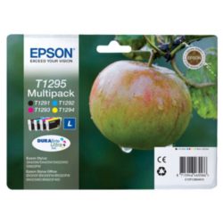 Epson Apple T1295 DURABrite Ultra Ink, Ink Cartridge, Black, Cyan, Magenta, Yellow Multipack, C13T12954010 (package 4 each)